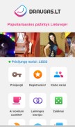 How draugas.lt looks like on a mobile device such as an iPhone.