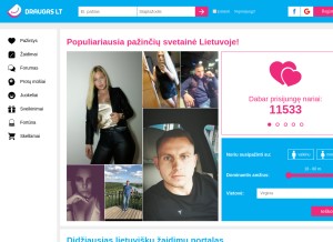 How draugas.lt looks like on a tablet such as an iPad.