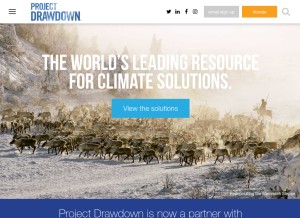 How drawdown.org looks like on a tablet such as an iPad.