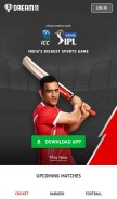 How dream11.com looks like on a mobile device such as an iPhone.