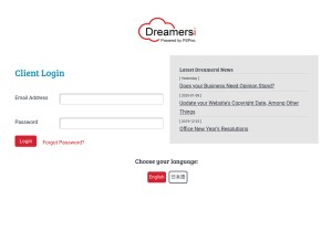 How dreamersi.net looks like on a tablet such as an iPad.