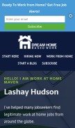 How dreamhomebasedwork.com looks like on a mobile device such as an iPhone.