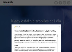 How dreamlab.pl looks like on a tablet such as an iPad.