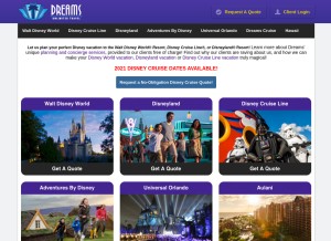 How dreamsunlimitedtravel.com looks like on a tablet such as an iPad.