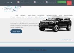 How dreamzuae.com looks like on a tablet such as an iPad.