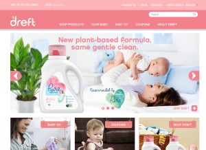 How dreft.com looks like on a tablet such as an iPad.