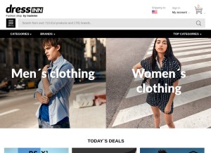 How dressinn.com looks like on a tablet such as an iPad.