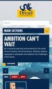 How drexel.edu looks like on a mobile device such as an iPhone.