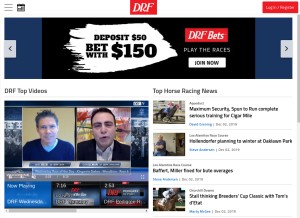 How drf.com looks like on a tablet such as an iPad.
