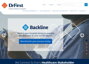 How drfirst.com looks like on a tablet such as an iPad.