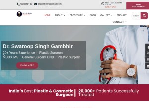 How drgambhirplasticsurgeon.com looks like on a tablet such as an iPad.