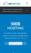 How drhosting.cl looks like on a mobile device such as an iPhone.