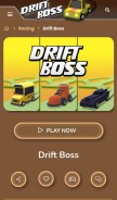 How drift-boss.io looks like on a mobile device such as an iPhone.
