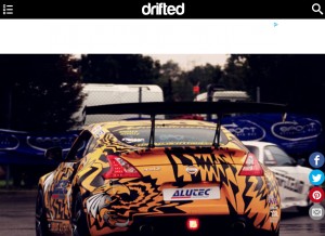 How drifted.com looks like on a tablet such as an iPad.