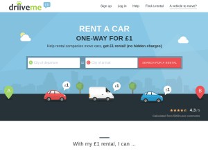 How driiveme.com looks like on a tablet such as an iPad.