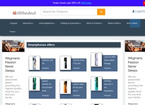How drillthedeal.com looks like on a tablet such as an iPad.