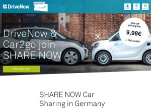 How drive-now.com looks like on a tablet such as an iPad.