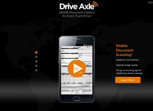 How driveaxleapp.com looks like on a tablet such as an iPad.