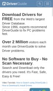 How driverguide.com looks like on a mobile device such as an iPhone.
