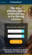 How driversed.com looks like on a mobile device such as an iPhone.