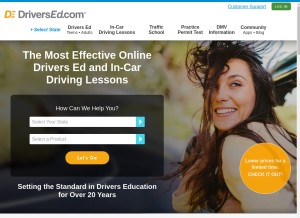 How driversed.com looks like on a tablet such as an iPad.