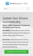 How driversupport.com looks like on a mobile device such as an iPhone.