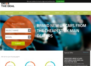 How drivethedeal.com looks like on a tablet such as an iPad.