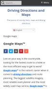 How drivingdirectionsandmaps.com looks like on a mobile device such as an iPhone.