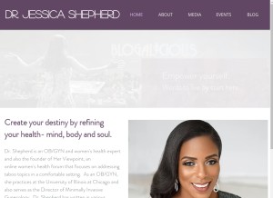 How drjessicashepherd.com looks like on a tablet such as an iPad.