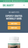 How drmartypets.com looks like on a mobile device such as an iPhone.