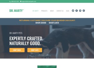 How drmartypets.com looks like on a tablet such as an iPad.