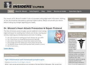 How drmicozzi.com looks like on a tablet such as an iPad.