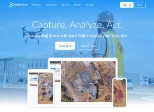 How dronedeploy.com looks like on a tablet such as an iPad.