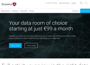 How drooms.com looks like on a tablet such as an iPad.
