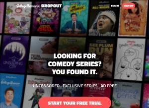 How dropout.tv looks like on a tablet such as an iPad.