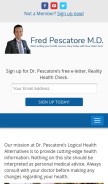 How drpescatore.com looks like on a mobile device such as an iPhone.