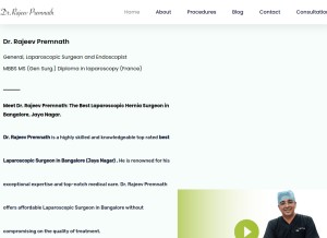 How drrajeevpremnath.com looks like on a tablet such as an iPad.