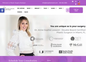 How drsophiemiami.com looks like on a tablet such as an iPad.