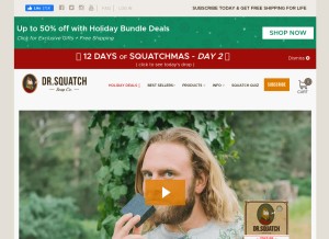 How drsquatch.com looks like on a tablet such as an iPad.