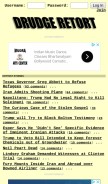 How drudge.com looks like on a mobile device such as an iPhone.