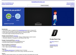 How drudgereportarchives.com looks like on a tablet such as an iPad.
