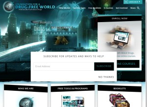 How drugfreeworld.org looks like on a tablet such as an iPad.