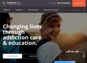 How drugrehab.com looks like on a tablet such as an iPad.