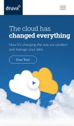 How druva.com looks like on a mobile device such as an iPhone.