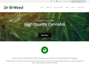 How drweed.shop looks like on a tablet such as an iPad.