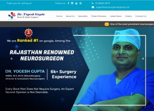 How dryogeshneurosurgeon.com looks like on a tablet such as an iPad.