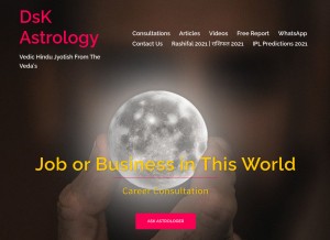 How dskastrology.com looks like on a tablet such as an iPad.