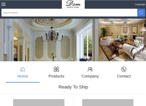 How dsmdecor.com looks like on a tablet such as an iPad.