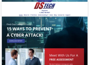 How dsnet.us looks like on a tablet such as an iPad.