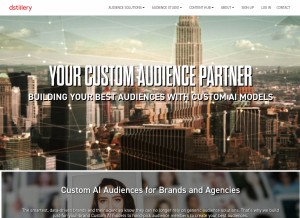 How dstillery.com looks like on a tablet such as an iPad.